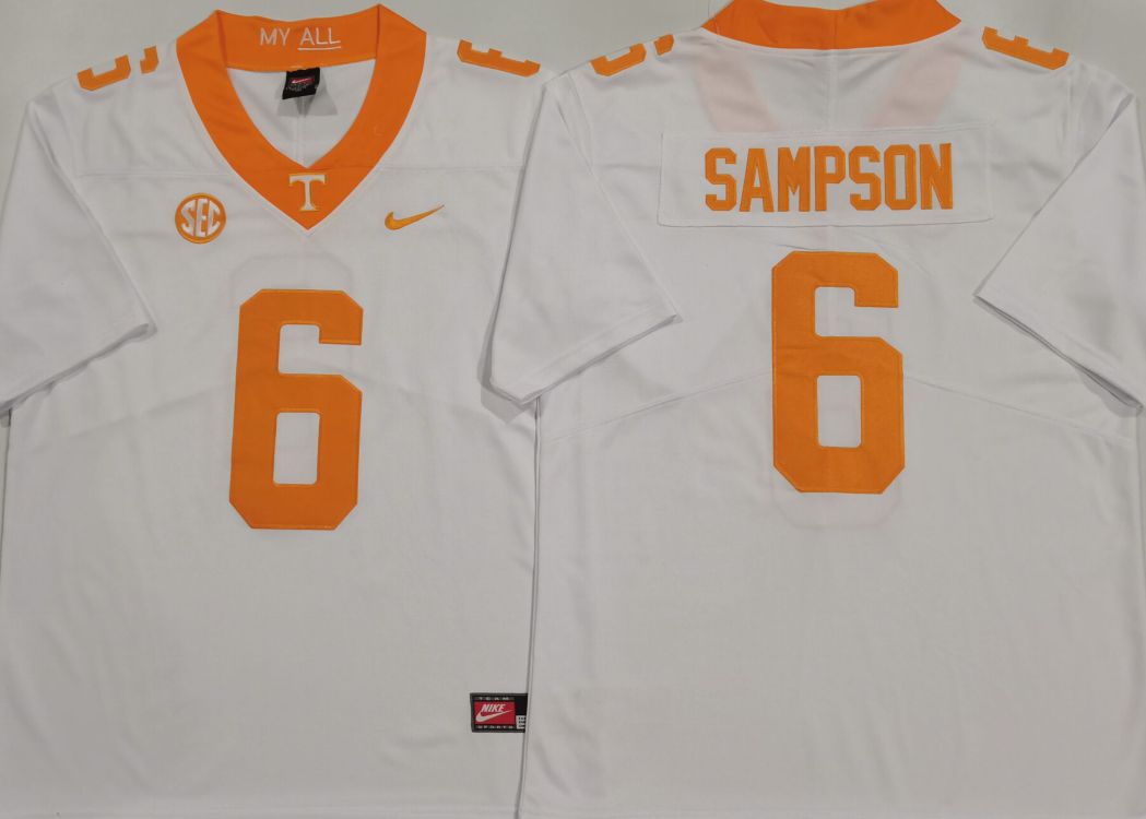 Men Tennessee Volunteers #6 Sampson White Nike 2025 NCAA Jersey